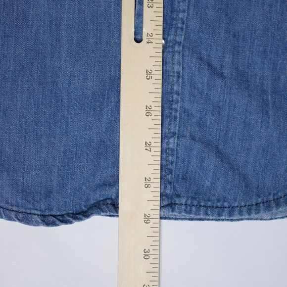 Vintage Sears Roebuck Western Wear Denim Pearl Snap Shirt Men Size S (14-14.5) - Picture 11 of 13